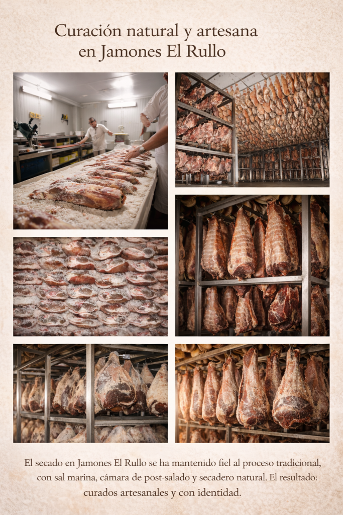 Curación natural en secadero de Jamones El Rullo en Villarluengo Proceso de curación natural de jamones en secadero tradicional de Jamones El Rullo en Villarluengo, Maestrazgo (Teruel)