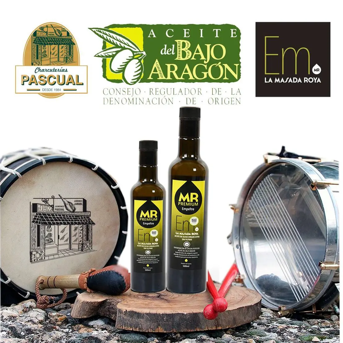 Botellas de aceite de oliva virgen extra